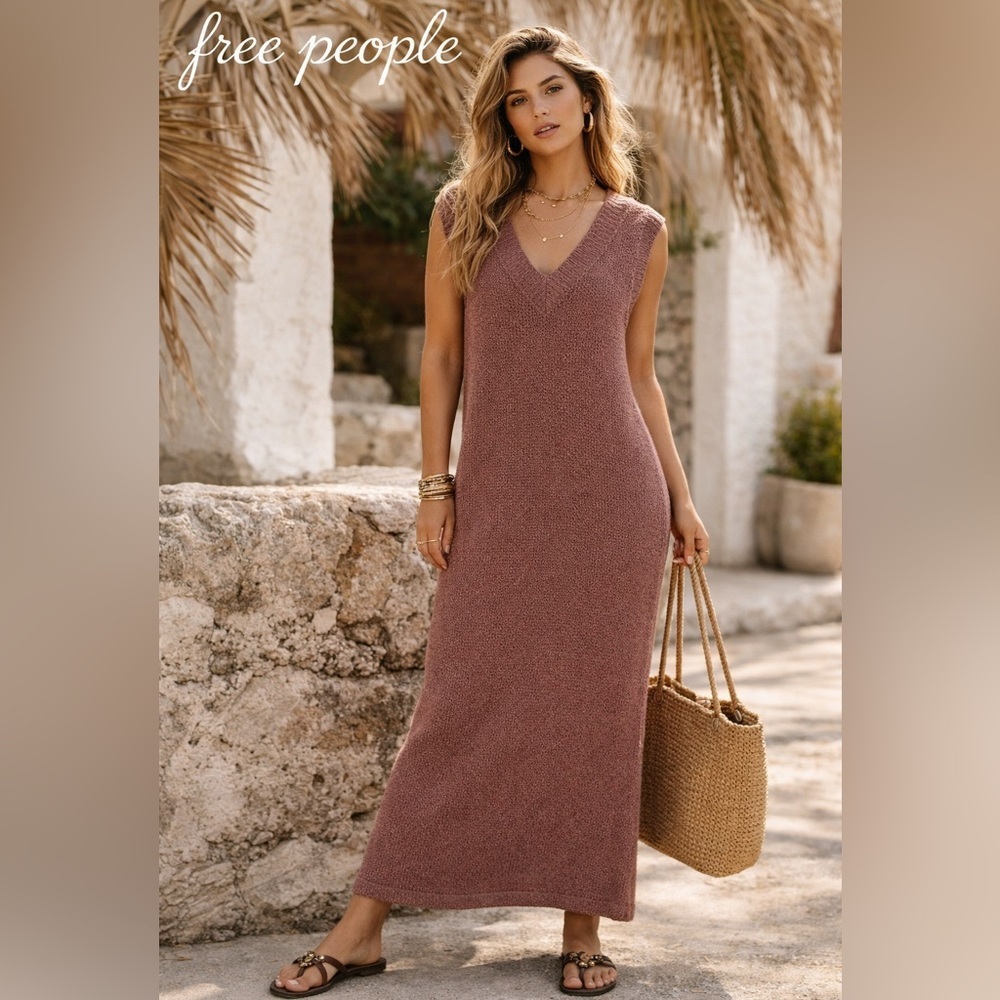 Free People Beach Oversized Knit Maxi Dress S/M